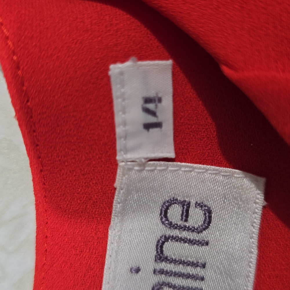 Elegant Redish‎ Orange Blouse with Gold Button Detail Size 14 - Picture 11 of 13